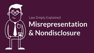 Misrepresentation and Nondisclosure  Contracts  Defenses amp Excuses [upl. by Ennairda127]