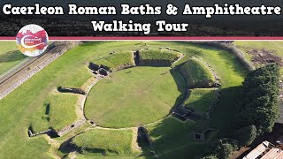 CAERLEON ROMAN BATHS amp AMPHITHEATRE WALES  Walking Tour  Pinned on Places [upl. by Strang]