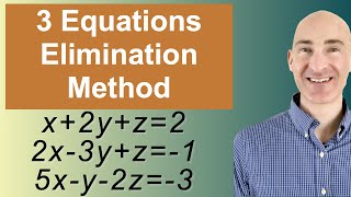 Solving Systems of 3 Equations Elimination [upl. by Athalie]