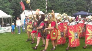 Roman Reenactment at the Amphitheatre in Caerleon Marching In [upl. by Conal]