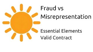 Fraud vs Misrepresentation  Other Essential Elements of a Valid Contract  CA CPT  CS amp CMA [upl. by Jaquenette443]