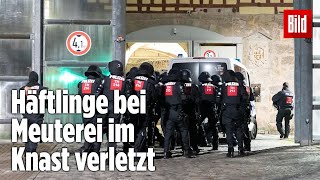 Gefängnismeuterei Polizei stürmt Knast in Thüringen  JVA Untermaßfeld [upl. by Elleinnod]